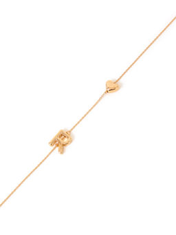 Accessorize London - Women Heart Initial Gold (R) Pendant Necklace