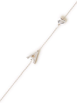 Accessorize London - Women Heart Initial Silver (A) Pendant Necklace