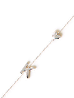 Accessorize London - Women Heart Initial Silver (K) Pendant Necklace