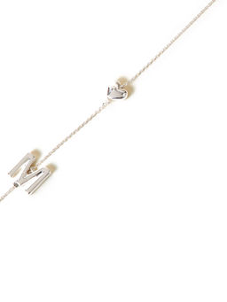 Accessorize London - Women Heart Initial Silver (M) Pendant Necklace