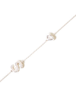 Accessorize London - Women Heart Initial Silver (S) Pendant Necklace