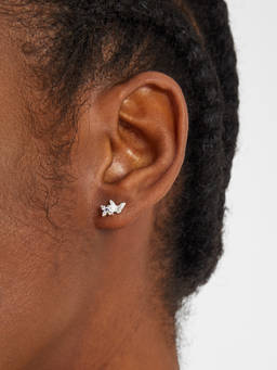 Accessorize London - Women Sterling Silver-Plated Butterfly Gem Stud Earrings (L)