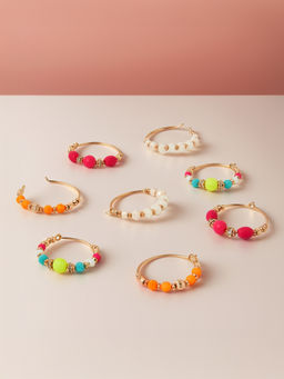 Accessorize London - Women Mix Bead Hoop Earrings Set Of 4