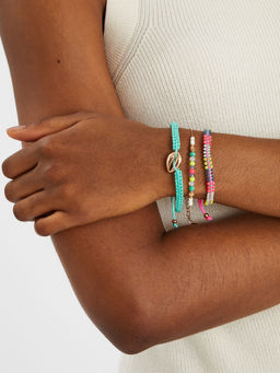 Accessorize London - Women Multi-Color Brights Shell Bracelet Set Of 3