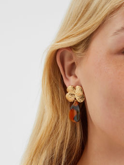 Accessorize London - Women Multi-Color Flower Tort Drop Earrings