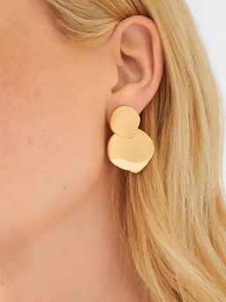 Accessorize London - Women Gold Circular Short Drop Earrings