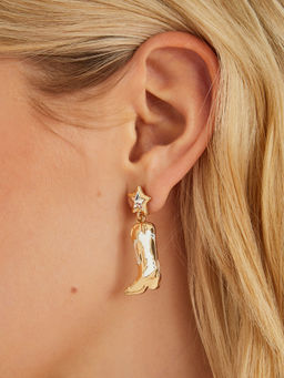 Accessorize London - Women Multi-Color Cowboy Boots Drop Earrings