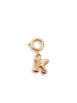 Accessorize London - Women Bubble Initial (K) Gold Pendant Charm