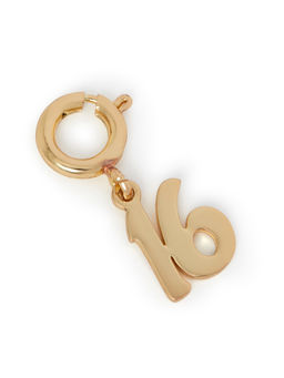 Accessorize London - Women Birthday Age Initial (16) Gold Pendant Charm