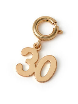 Accessorize London - Women Birthday Age Initial (30) Gold Pendant Charm