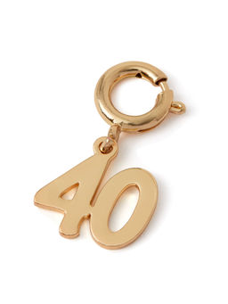 Accessorize London - Women Birthday Age Initial (40) Gold Pendant Charm