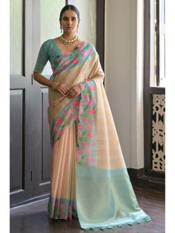 SGF11 - Light Blue Womens Kanjivaram Soft Silk Saree with Unstitched Blouse
