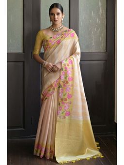 SGF11 - Yellow Womens Kanjivaram Soft Silk Saree with Unstitched Blouse