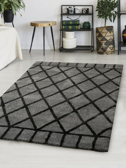 Saral Home - Grey Microfiber Carpet -120x180 cm