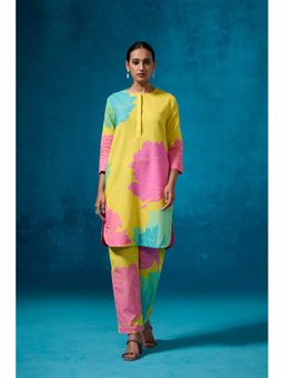 Dressfolk - Multi-Color Linen-Cotton Fabric Kurta with Pant (Set of 2)