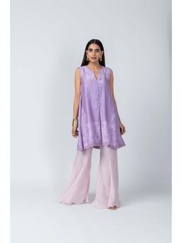 LABEL NAARITI - Zara Purple Top with Sharara (Set of 2)