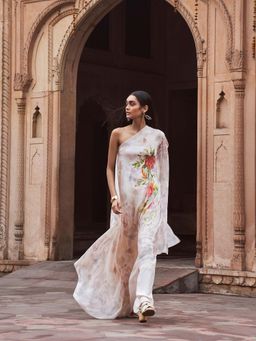 LABEL NAARITI - Afreen Ivory Top with Palazzo (Set of 2)