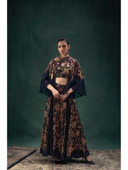 LABEL NAARITI - Eshana Black Crop Top with Palazzo (Set of 2)