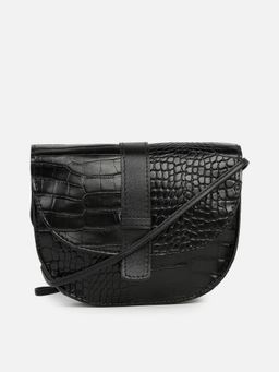 Haute Sauce - Women Textured Black Sling Bag