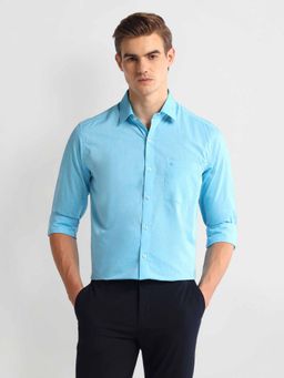 Arrow - Turquoise Solid Long Sleeve Shirt