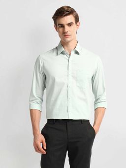 Arrow - Green Cutaway Collar Cotton Checks Shirt