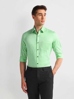 Arrow - Green Manhattan Slim Fit Cotton Shirt
