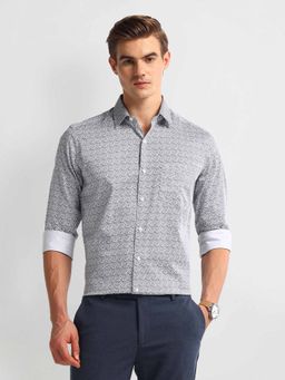 Arrow - White Floral Print Slim Fit Shirt