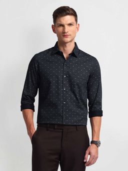 Arrow - Black Manhattan Slim Cotton Printed Shirt