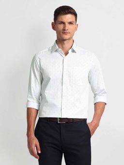 Arrow - White Cutaway Collar Manhattan Slim Polka Dots Shirt
