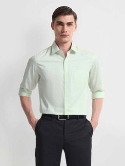 Arrow - Green Geometric Print Slim Fit Shirt