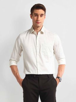 Arrow - Off White Manhattan Slim Cotton Shirt