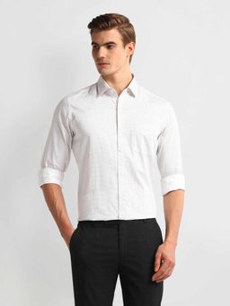 Arrow - White Slim Fit Printed Shirt