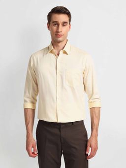 Arrow - Yellow Manhattan Slim Fit Cotton Textured Shirt
