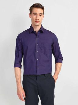 Arrow - Purple Manhattan Slim Fit Cotton Textured Shirt