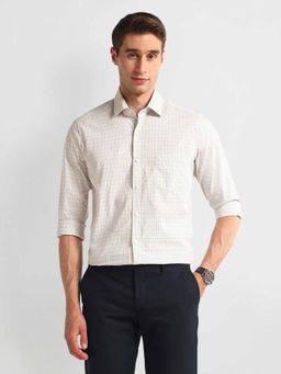 Arrow - Yellow Manhattan Slim Cotton Checks Shirt