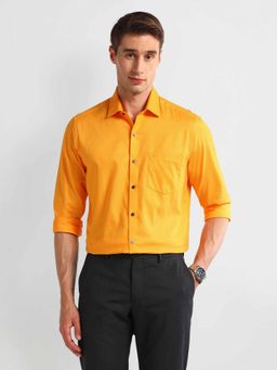 Arrow - Orange Manhattan Slim Cotton Textured Shirt