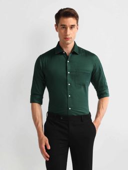 Arrow - Green Manhattan Slim Dobby Shirt
