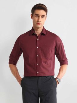 Arrow - Red Manhattan Slim Cotton Stripe Shirt