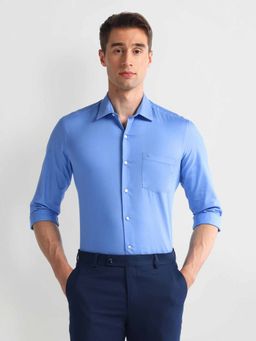 Arrow - Blue Cutaway Collar Slim Fit Shirt