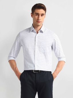 Arrow - Blue Manhattan Slim Cotton Checks Shirt