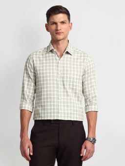 Arrow - Green Manhattan Slim Cotton Checks Shirt