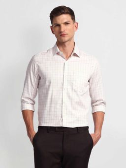 Arrow - Pink Manhattan Slim Cotton Checks Shirt