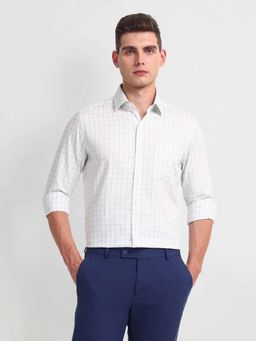 Arrow - Blue Cutaway Collar Checks Shirt