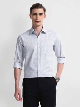 Arrow - Blue Checked Slim Fit Dobby Shirt