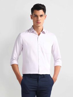 Arrow - Pink Manhattan Slim Cotton Textured Shirt