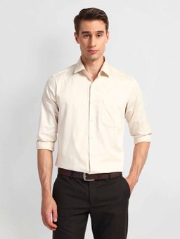 Arrow - Beige Manhattan Slim Fit Cotton Shirt