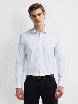 Arrow - Blue Cutaway Collar Cotton Stripe Shirt