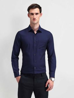 Arrow - Dark Blue Men Textured Shirt