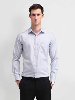 Arrow - Light Grey Checks Men Shirt