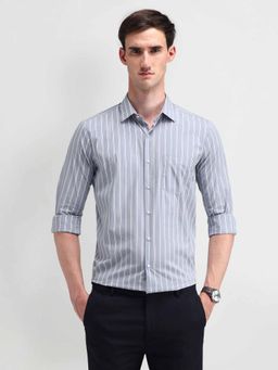 Arrow - Grey Men Striped Shirt